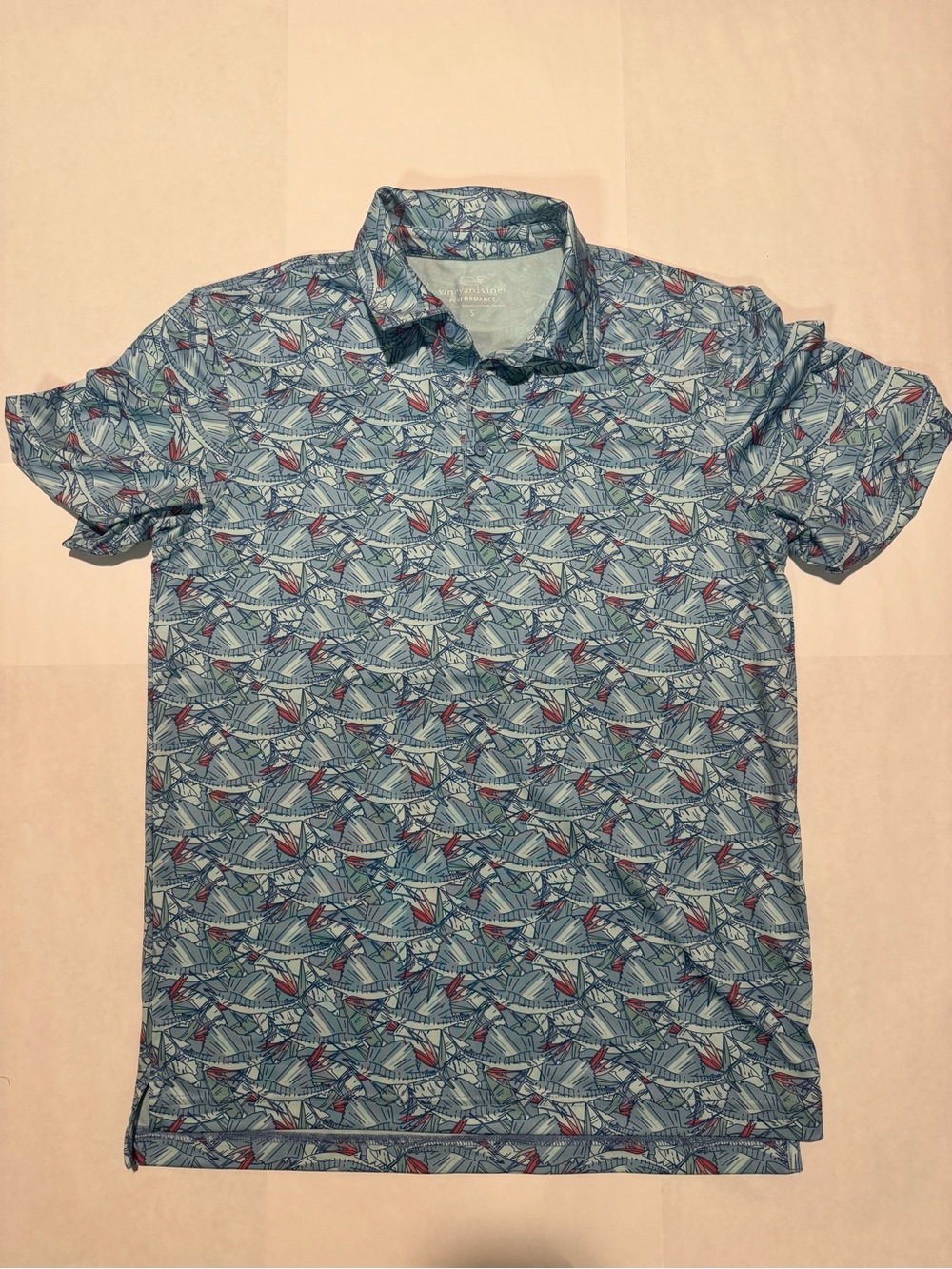 Vineyard Vines Blue Marlin-Pattern Polo